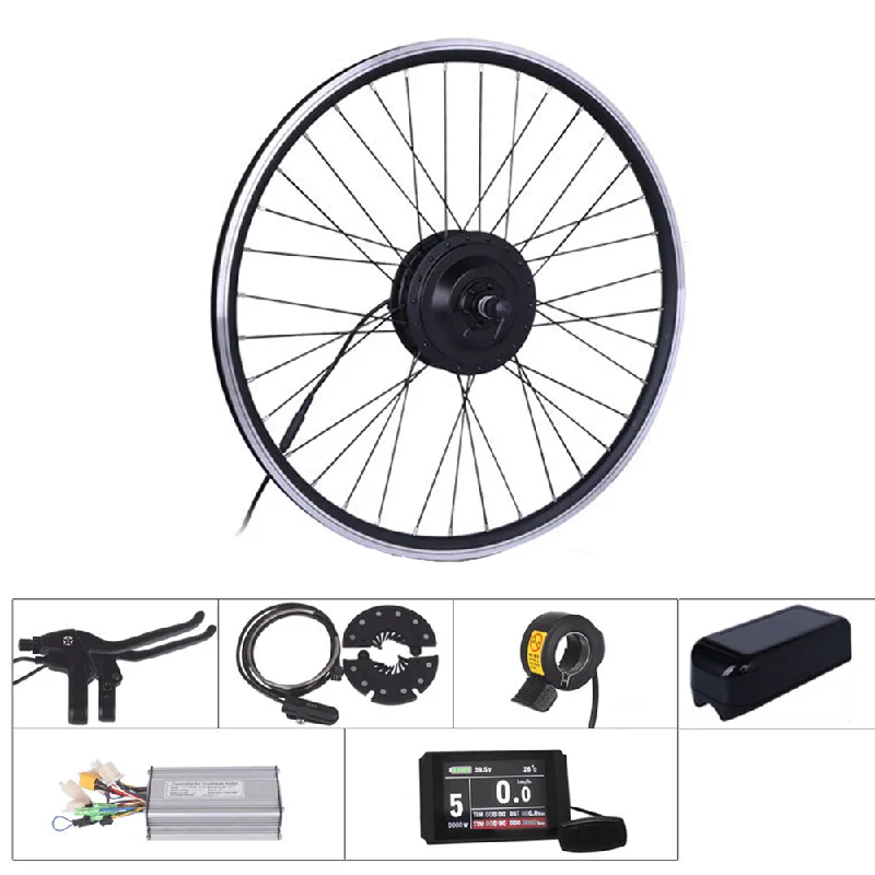 27.5Inch 350W 36V Rear Wheel Hub Motor Set with PAS Sensor Brake Throttle LCD Display Controller Box E-Bike Conversion Kit