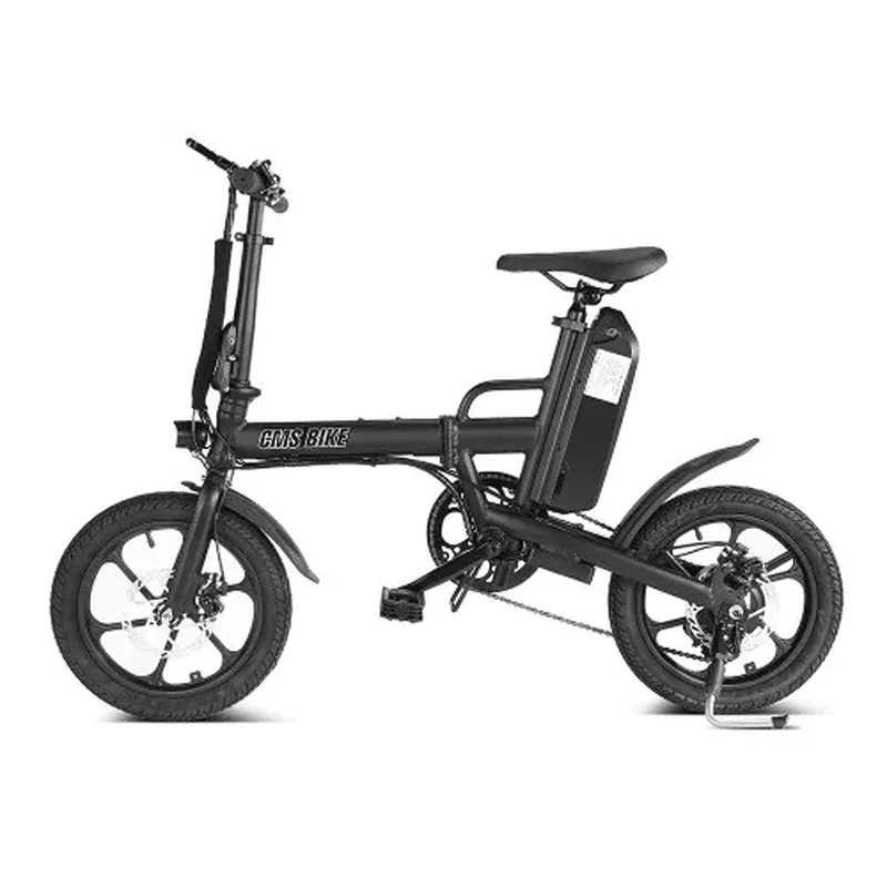 CMSBIKE F16-PLUS 13Ah 250W Black 16 Inches Folding Electric Bicycle 25Km/H 80Km Mileage Intelligent Variable Speed System Electric Bike