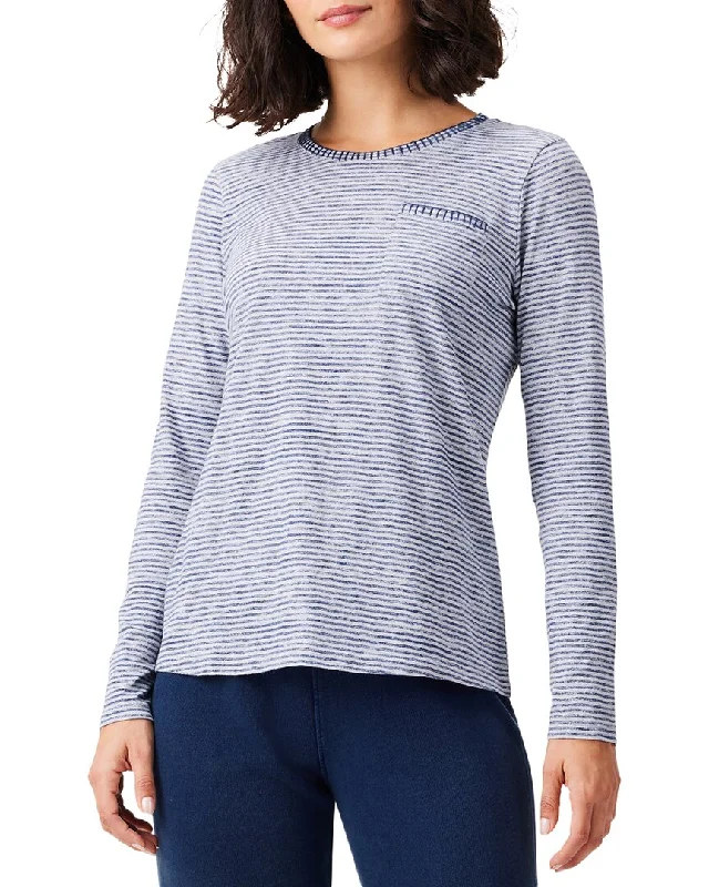 NIC+ZOE Crew Neck Long Sleeve Stripe T-Shirt