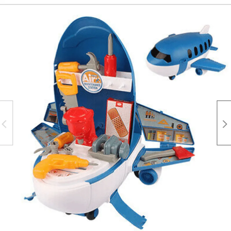 Children'S Play House Kitchen Toy Simulation Tableware Supermarket Makeup Tool Doctor Airplane Model Two-In-One Set