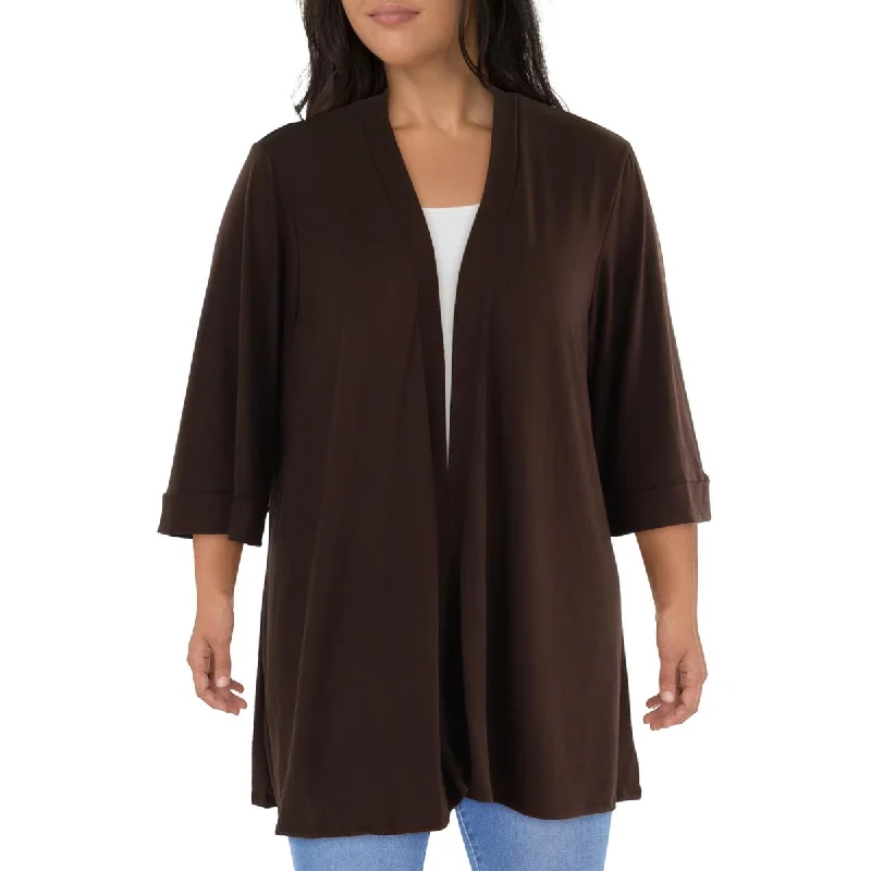 Plus Womens Open Front Layering Kimono