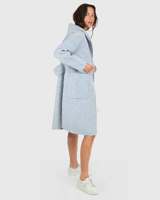 Walk This Way Wool Blend Oversized Coat | Women | Light Blue