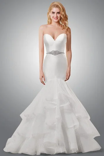 Sweetheart Mermaid Wedding Dress With Ruffled Skirt