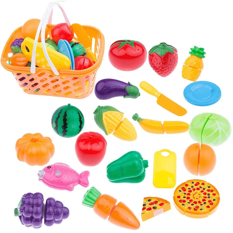 24 PCS Kids Kitchen Pretend Role Play Cutting Set Fruit Vegetable Food Toys Gifts Improve PracticalÔºÜThinking Ability