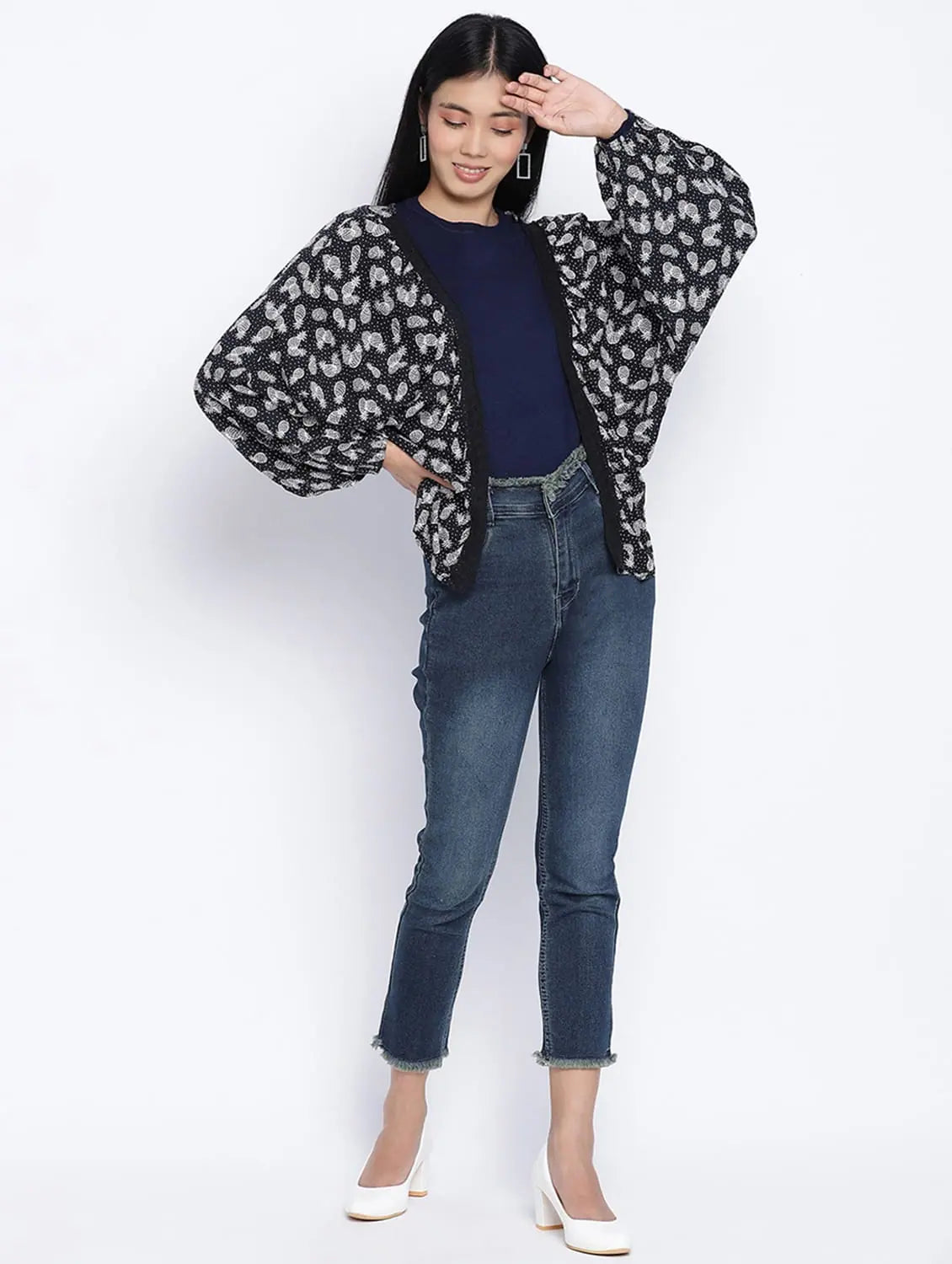 Chram Plush Printed Casual Women Shrug