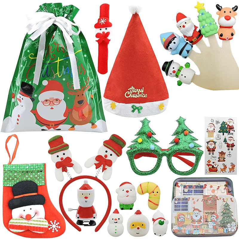 Christmas 24 Days Calendar Hand Tear Blind Box Decompression Set Toy