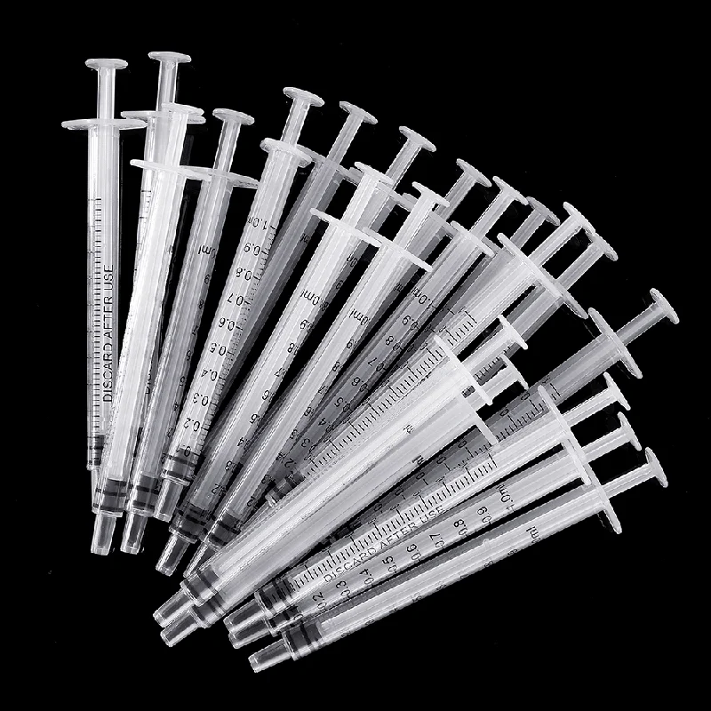 20Pcs/Set 1Ml Plastic Dispensing Syringe Injector No Needles 0.01Ml Graduation for Refilling and Measuring Liquids Industrial Glue Applicator