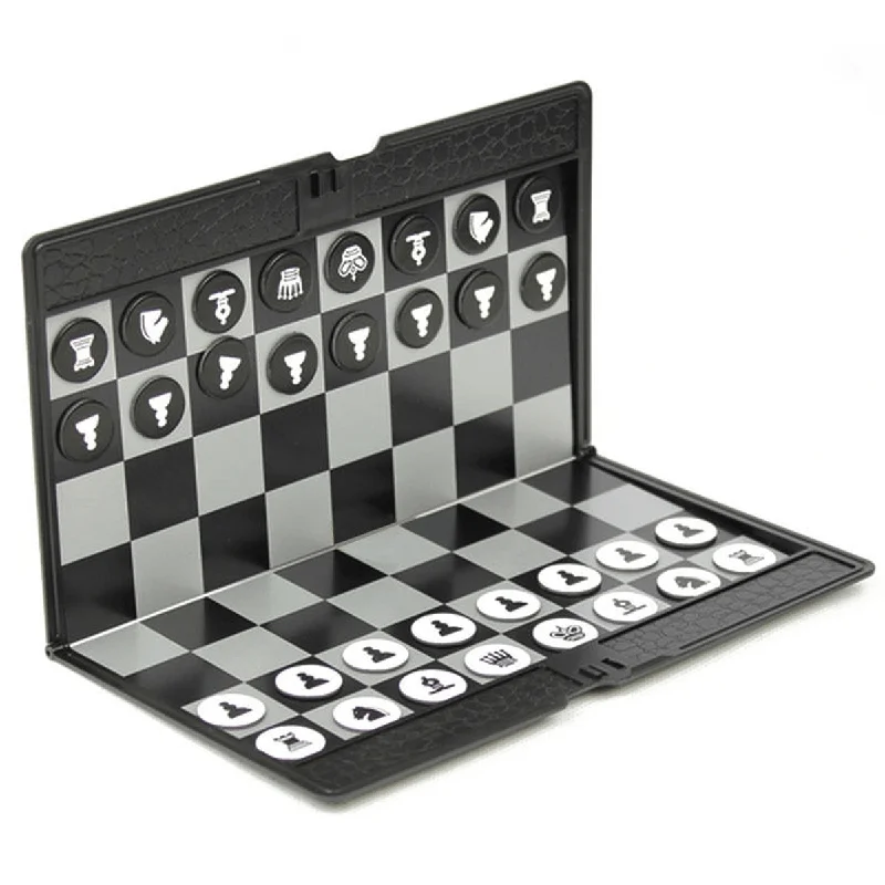 Folding Magnetic Chess Set Portable Wallet Pocket Chess Board Puzzle Kids Adult Games Indoor Outdoor Travel