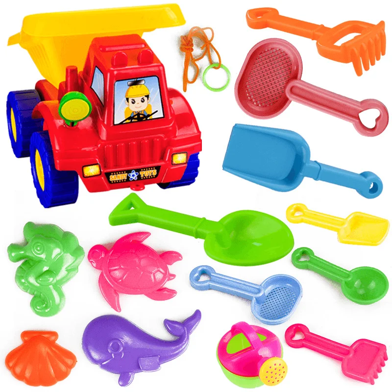 Children'S Beach Toy Car Set Baby Play Sand Digging Hourglass Large Shovel Bathing Water Cassia Tool