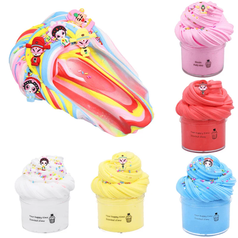 Cotton Mud Slime Puff Glue Toy Color Mud Set