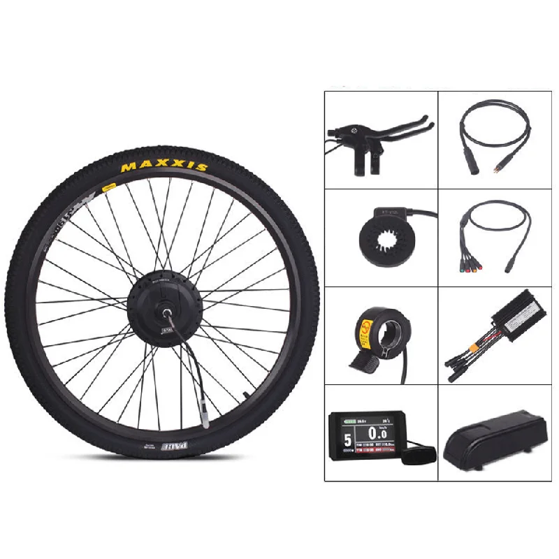 26Inch 500-750W Rear Wheel Hub Motor Set with PAS Sensor Brake Throttle LCD Display Controller Box E-Bike Conversion Kit