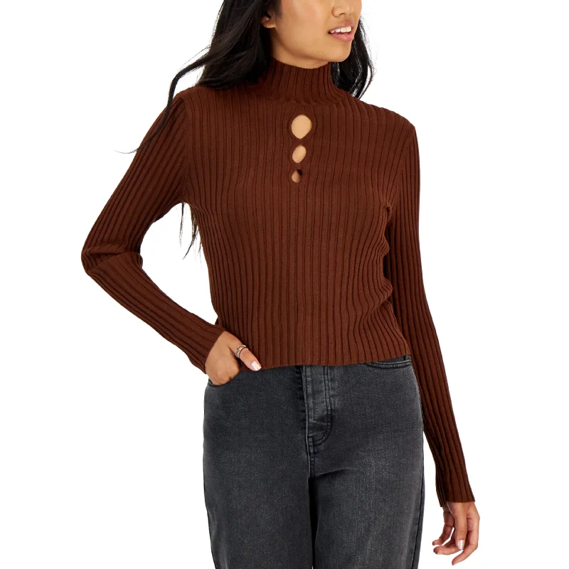 SUGAR MOON - Long Sleeve Mock Neck Cut out Top