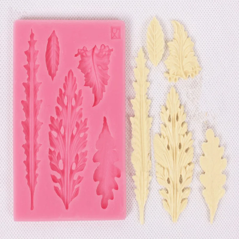 Leaves Set Fondant Cake Mold Chocolate Mold Kitchen Baking Silicone Sugar Decoration Cake Tool