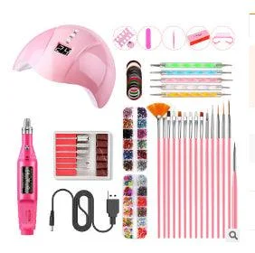 Nail Polishing Set Nail Art Set Nail Lamp Sander Nail Brush Nail Pen