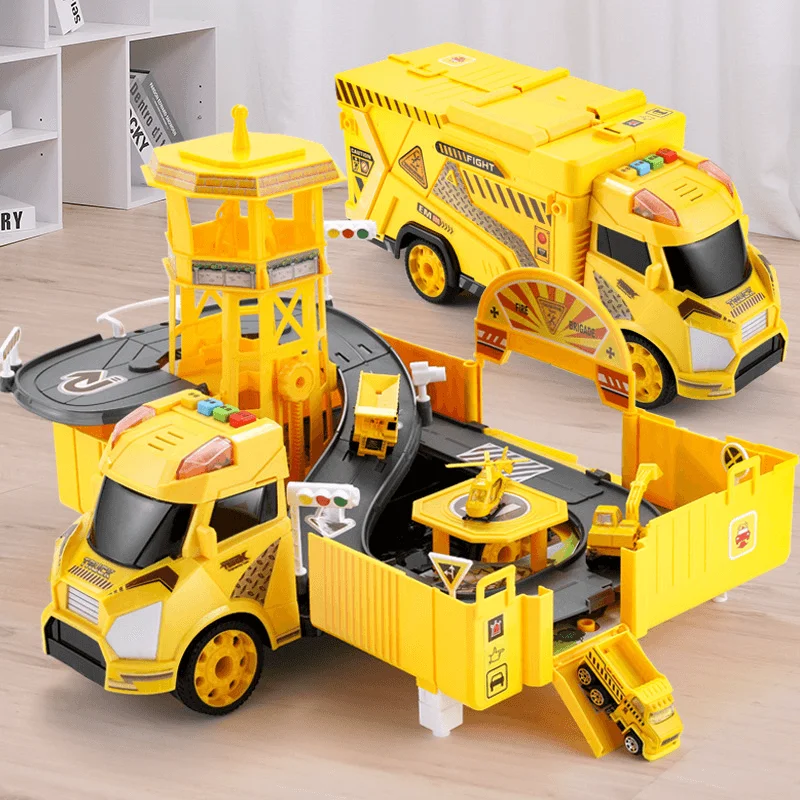 Children'S Large Container Truck Simulation Deformed Alloy Car Set Deformed Car