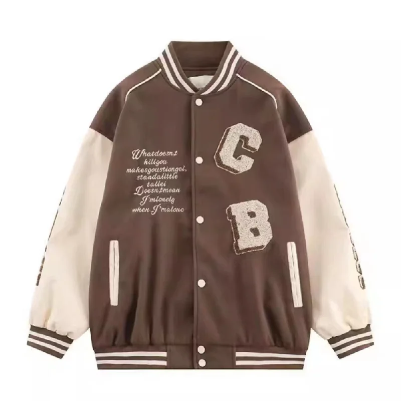 Autumn Simple Letter Varsity Jacket