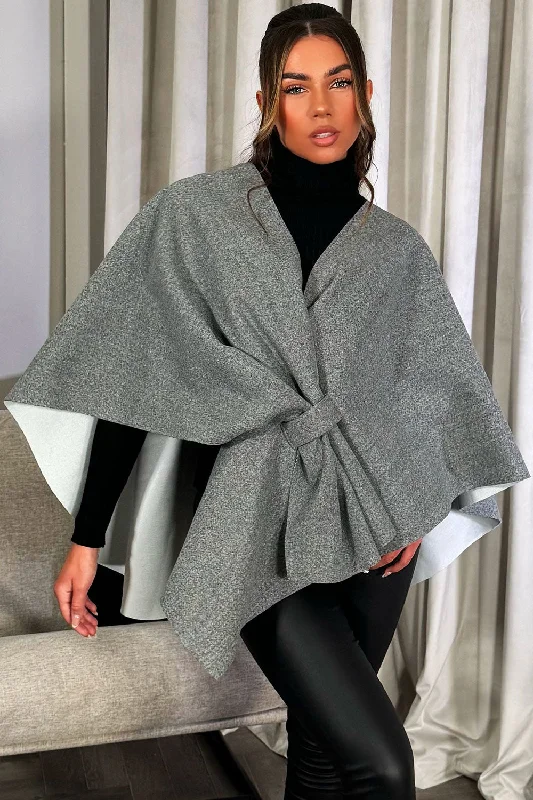 Wrap Over Bow Cape Grey