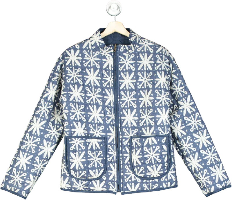 WYSE LONDON Blue Piper Reversible Quilted Jacket UK 8