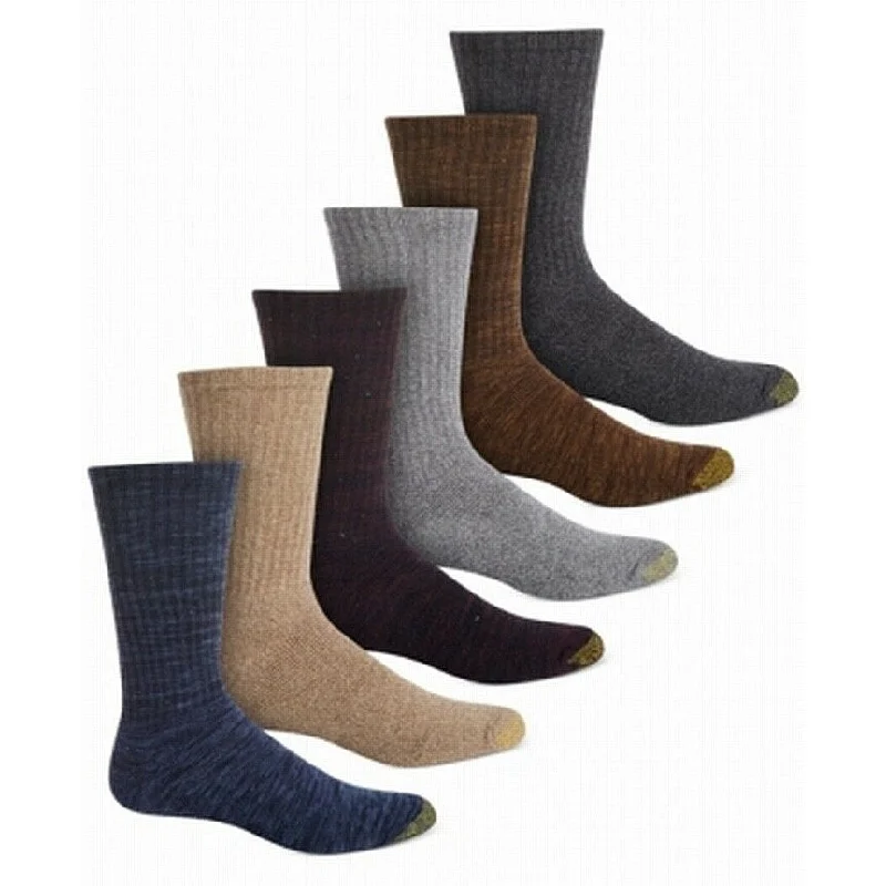 Gold Toe Men's 6-Pk. Harrington Crew Socks Black Size Regular