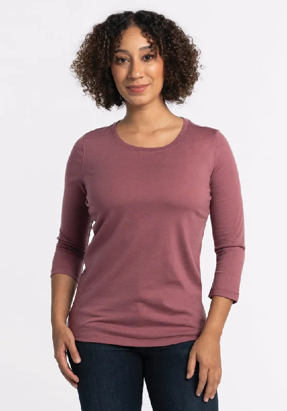 Jenny 3/4 Sleeve Crew Neck - Wild Ginger