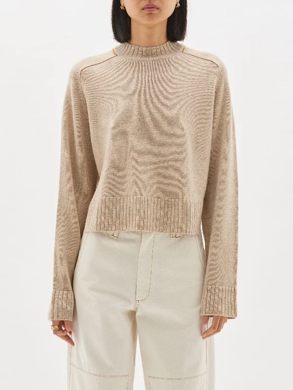 wool cashmere chunky crew knit