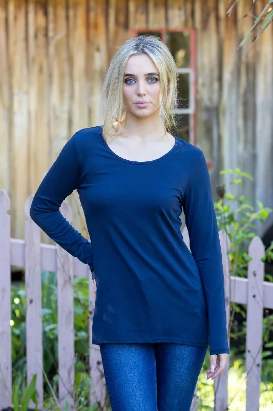 Crew Neck Jersey Top Navy