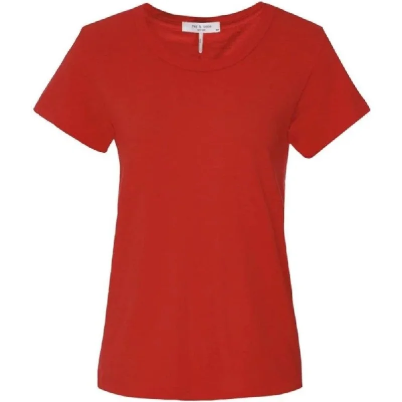 rag & bone Womens The Slub Crew Neck Tee Red