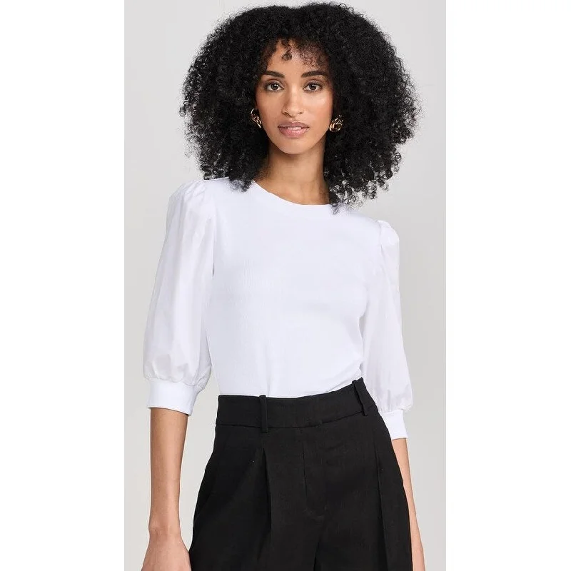 Veronica Beard Jean Womens Crew Neck Coralee Top White