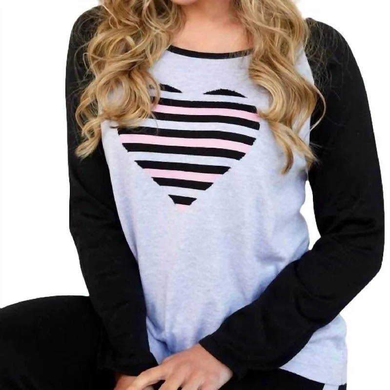 Baseball Crew Neck Top In Frost