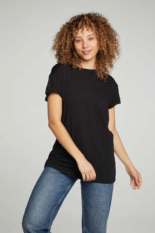 Cap Sleeve Crew Neck Tee