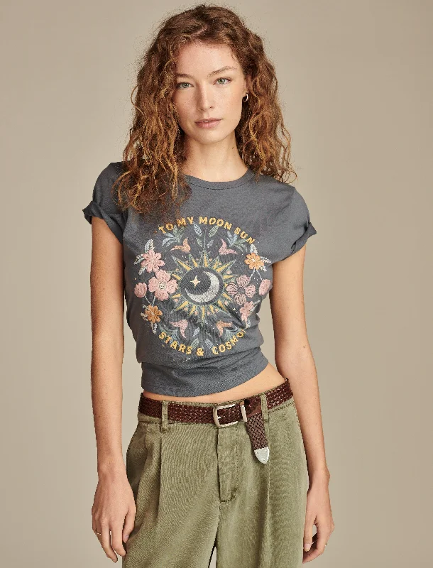 Lucky Brand Women's Stars And Cosmos Classic Crew