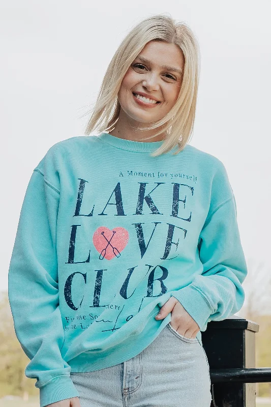 Lakegirl Ringspun Fleece Crew Neck in Caribbean