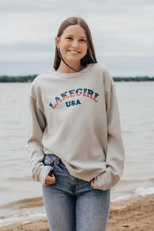 Lakegirl Ringspun Fleece Crew Neck in Cement