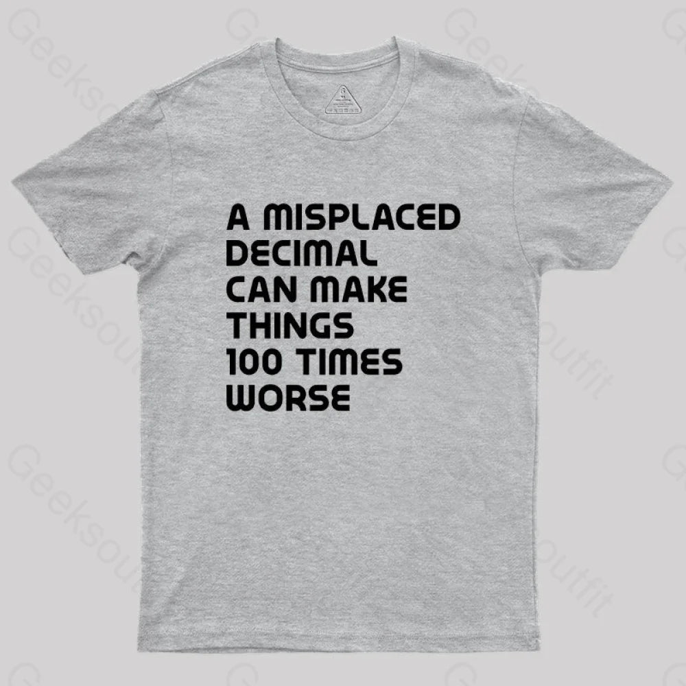 A misplaced decimal can make things 100 times worse Geek T-Shirt