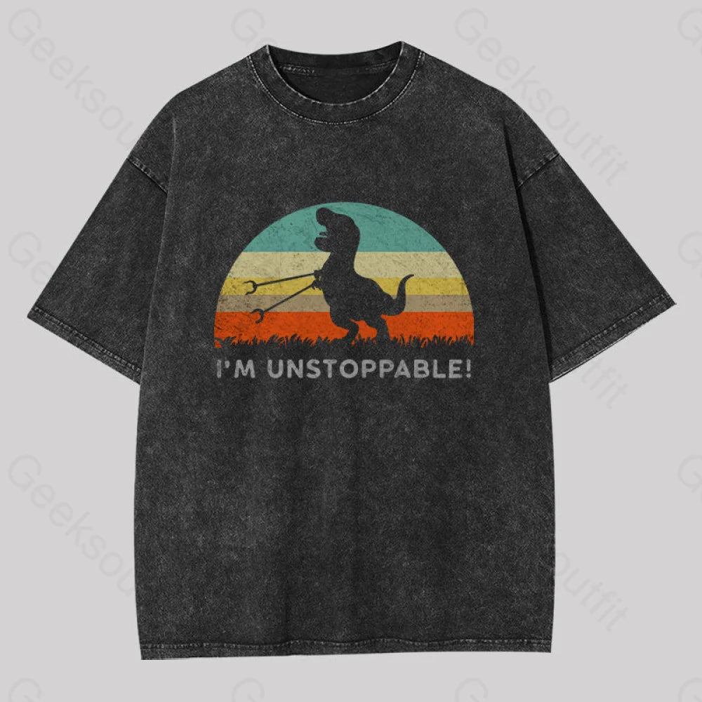 I'm Unstoppable T-Rex Washed T-shirt