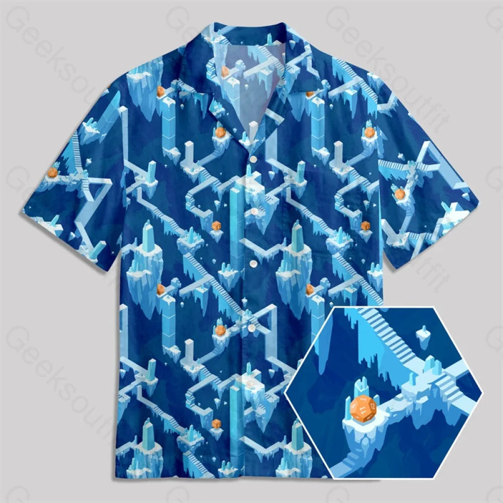 Infinite Stairs Puzzle Adventure Game Button Up Pocket Shirt