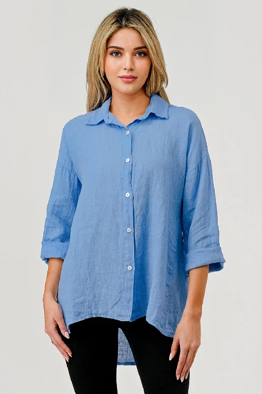 Raw Moda Short Linen Button Shirt