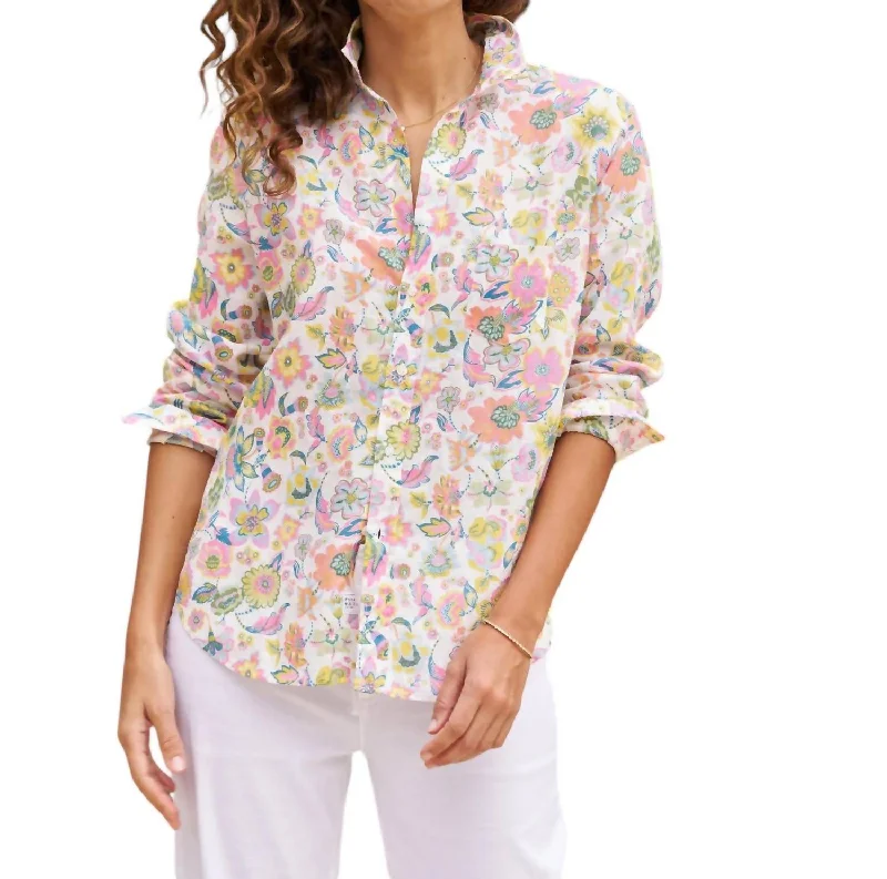 Eileen Relaxed Button-Up Shirt In Multi Color Floral