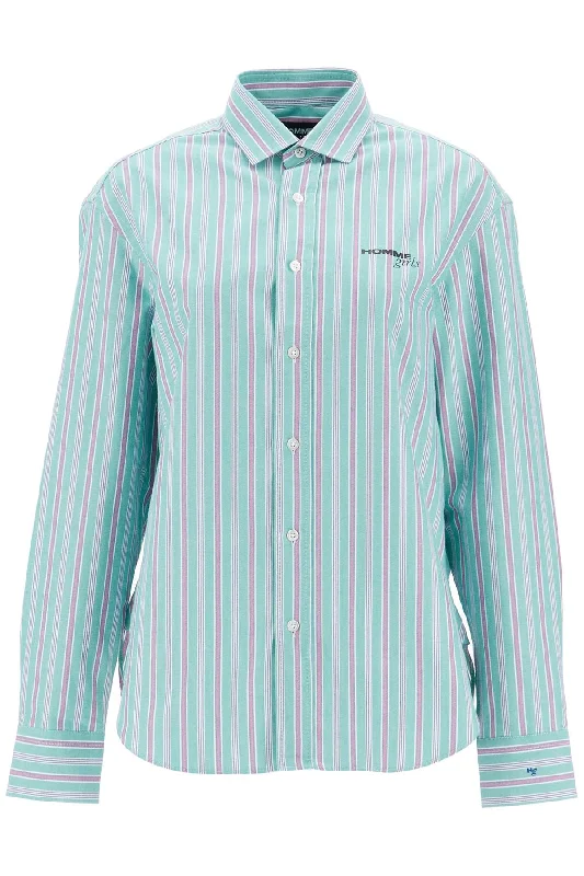 Homme Girls Women's Striped Oxford Shirt For Men