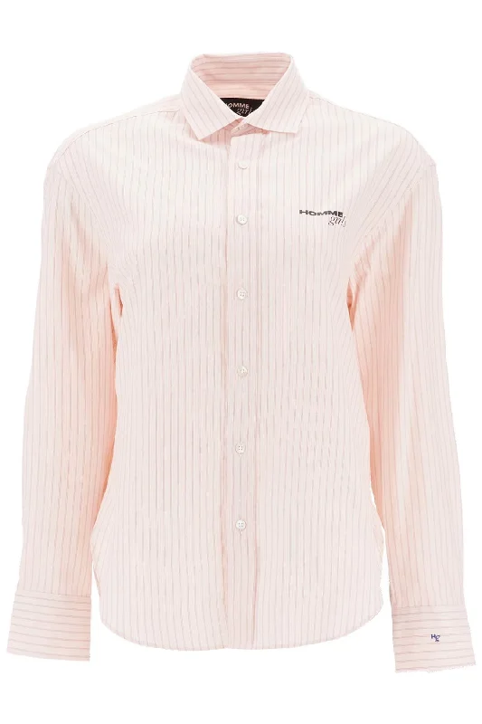 Homme Girls Women's Striped Oxford Shirt For Men