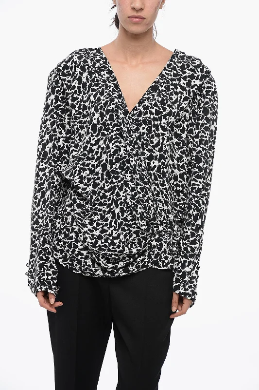 Isabel Marant Etoile Draped Wrap Shirt With Padded Shoulders