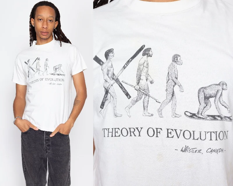 Large 90s Snowboarding Theory Of Evolution T Shirt