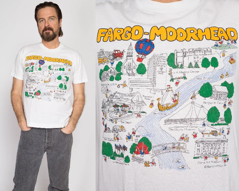 Medium 80s Barb McClain Fargo-Moorhead Map T Shirt