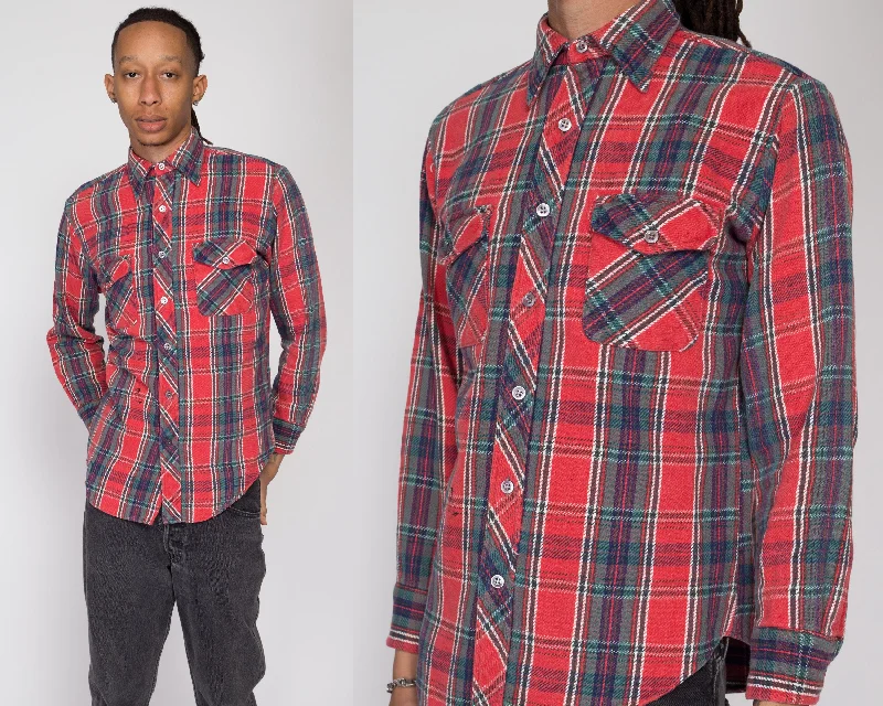 Medium 80s Kingsport Red Plaid Flannel Shirt l