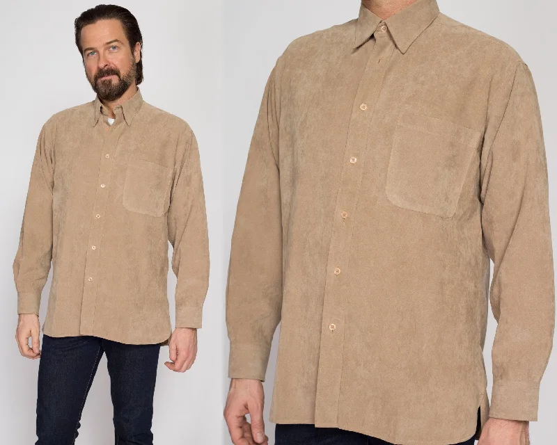 Medium 80s Tan Ultrasuede Shirt