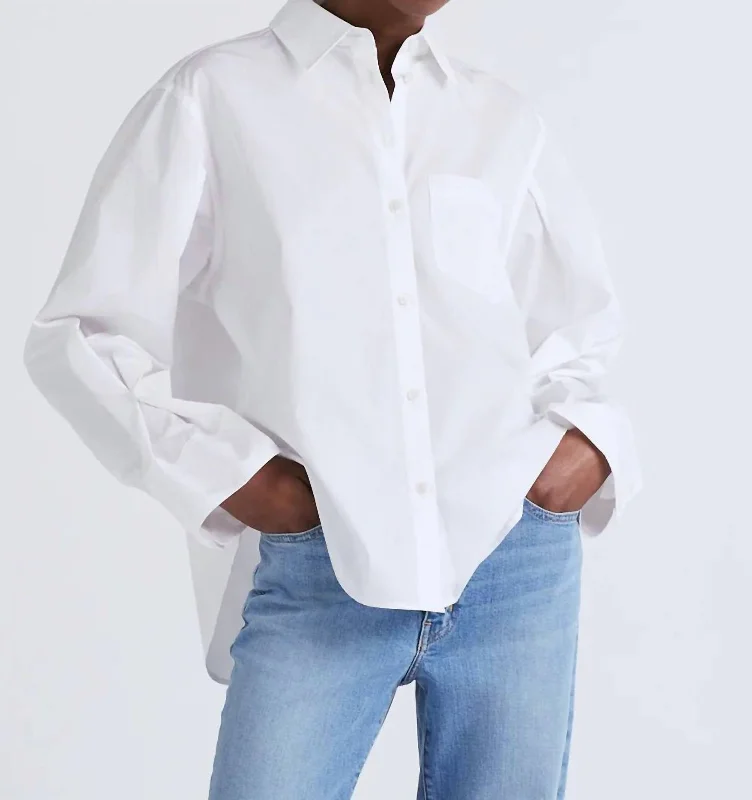 Wesley Button Front Shirt In Optic White