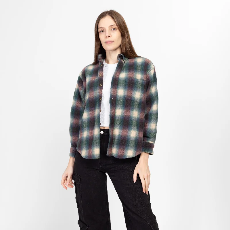 XS-Sm 90s Blurred Plaid Wool Shirt