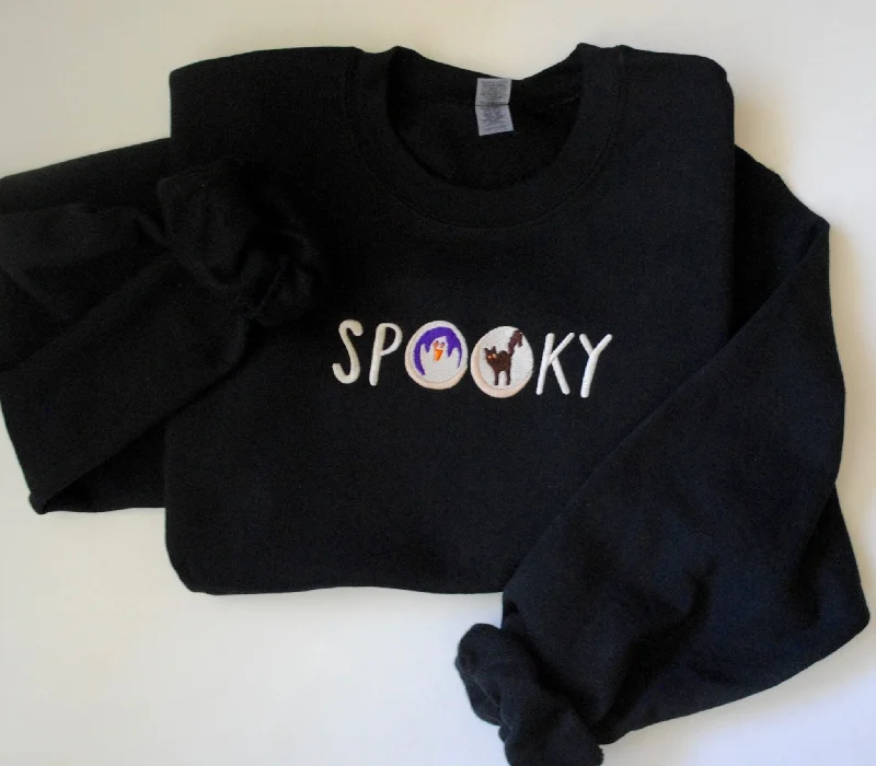 Halloween Spooky Cookies Embroidered Sweatshirt