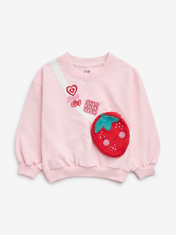 HOP Kids Light Pink Pouch Detailed Sweatshirt