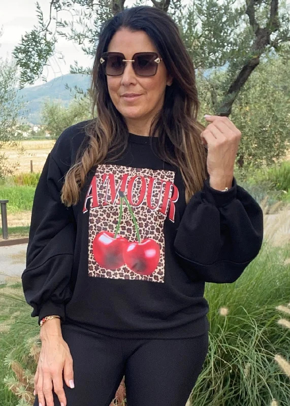 Maretta Black Cherry Amour Sweatshirt